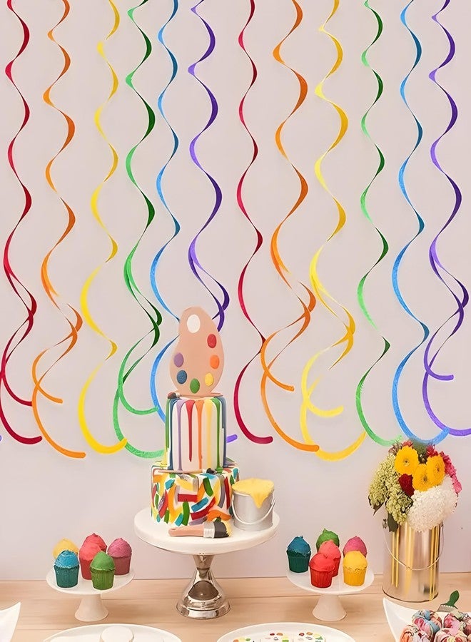 Juzfun زينة جوزفن حلزونية معلقة على السقف مع خطاف، 12 قطعة، لون أزرق، مثالية لأعياد الميلاد والذكرى السنوية وحفلات استقبال المولود الجديد والاحتفالات وعرض الحائط اللافت للنظر - Image 4